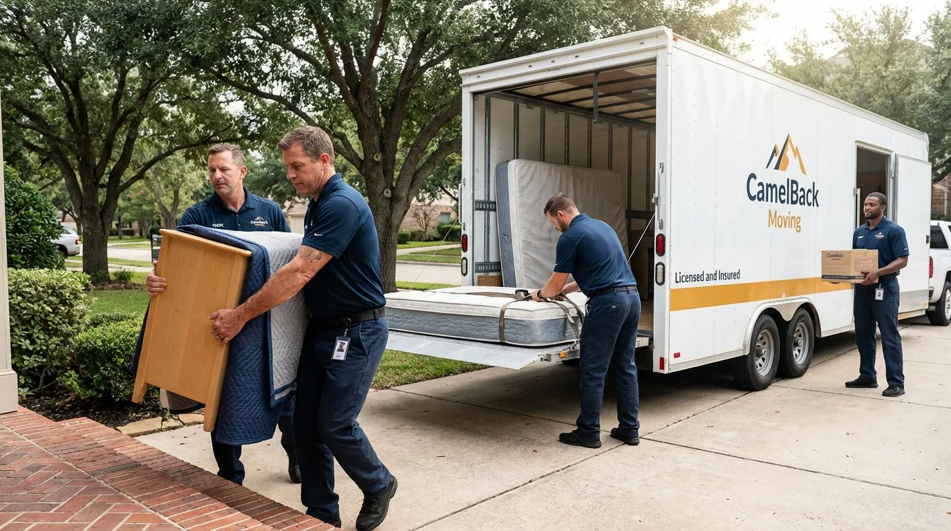 Crew loading residential truck for cross-state move from Colville, WA