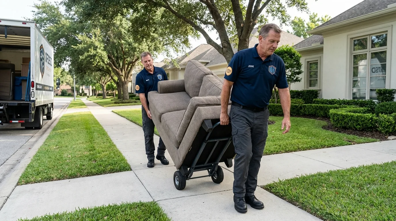 Local residential moving crew loading furniture in Colville, WA